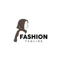 hijab logo, islámico mujer Moda sencillo diseño, musulmán ropa vector, icono, símbolo, ilustración vector