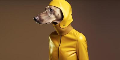 Weimaraner dog in futuristic style photo