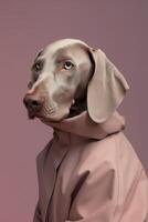 Weimaraner dog in futuristic style photo