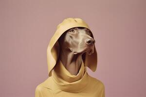 Weimaraner dog in futuristic style photo