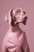 Weimaraner dog in futuristic style photo