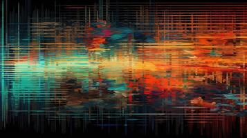 Colorful Digital Glitch Art Distortion Illustration Background with photo