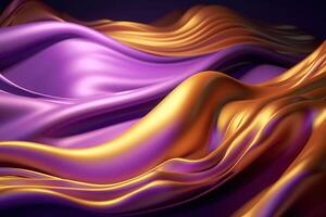 Abstract 3D Wave Bright and Gold illustration Background with photo