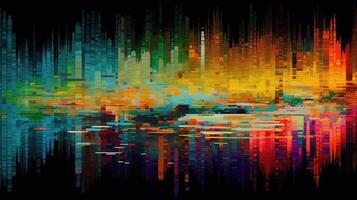 Colorful Digital Glitch Art Distortion Illustration Background with photo