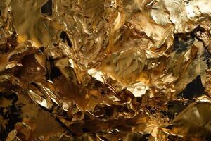 Gold Leaf Foil Texture Illustration Background with photo