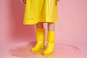 futuristic rain boots and jacket photo