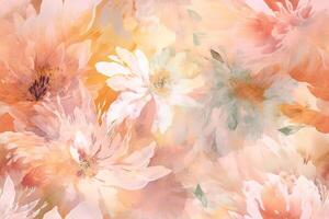 Fine Art Flower Painting Wedding Illustration Seamless Pattern with photo