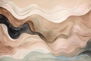 Minimalist Abstract Line Beige Color Illustration Background with photo