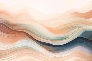 Minimalist Abstract Line Beige Color Illustration Background with photo