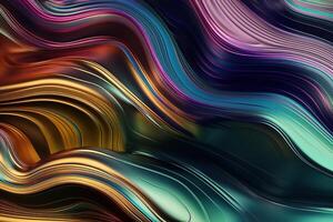 Colorful Fluid Metallic Art Illustration Background with