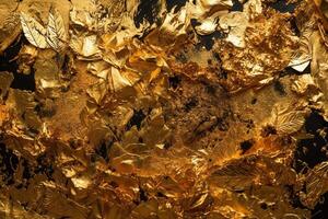 Gold Leaf Foil Texture Illustration Background with