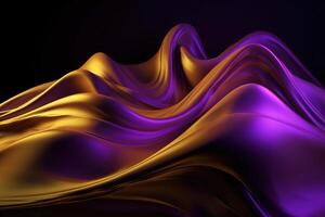 Abstract 3D Wave Bright and Gold illustration Background with