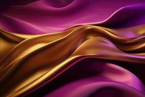 Abstract 3D Wave Bright and Gold illustration Background with photo