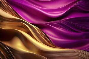 Abstract 3D Wave Bright and Gold illustration Background with