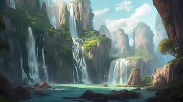 Waterfall Fantasy Backdrop