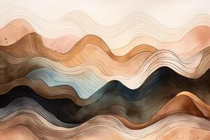 Minimalist Abstract Line Beige Color Illustration Background with photo