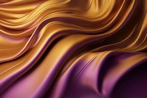 Abstract 3D Wave Bright and Gold illustration Background with