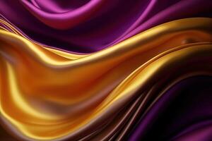 Abstract 3D Wave Bright and Gold illustration Background with