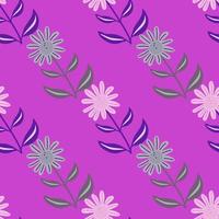 Simple flower seamless pattern. Elegant botanical background. Abstract floral wallpaper. vector