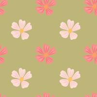 Chamomile flower seamless pattern in simple style. Abstract floral endless background. vector