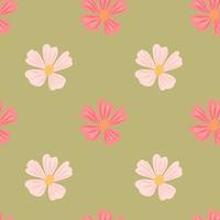 Chamomile flower seamless pattern in simple style. Abstract floral endless background. vector