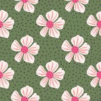 Abstract floral seamless pattern in simple style. Chamomile flower endless background. vector