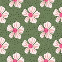 Abstract floral seamless pattern in simple style. Chamomile flower endless background. vector