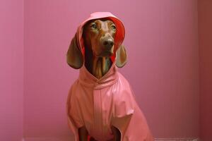 Weimaraner dog in futuristic style photo