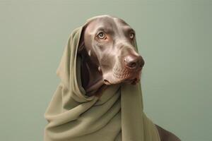 Weimaraner dog in futuristic style photo