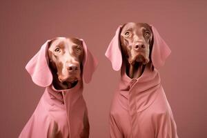 Weimaraner dogs in futuristic style photo