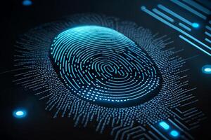 Fingerprint scanning, biometric identification and security login. photo