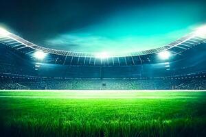 fútbol americano estadio en el noche. generativo ai foto