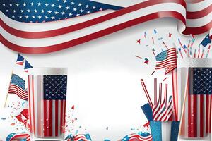 Happy Labor Day. Happy Presidents day sale banner mockup. photo