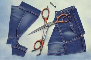 Happy labor day, Top view sewing accesories. photo