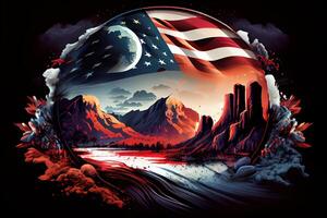Happy labor day, USA style background. photo
