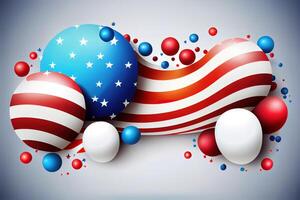 Happy Labor Day. USA banner background design of balloons vector illustration. photo