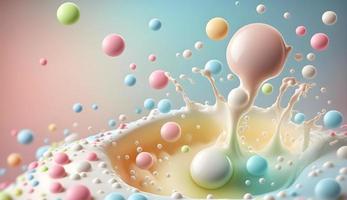 background of volumetric abstract splashes of milk splashes of liquid yogurt milk drinks ai generation photo