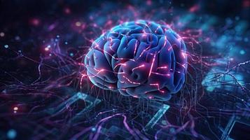 artificial inteligencia antecedentes en el formar de un humano cerebro, en contra el antecedentes de gráficos de números y calculos Interacción Entre ai y humanos ai Generacion foto