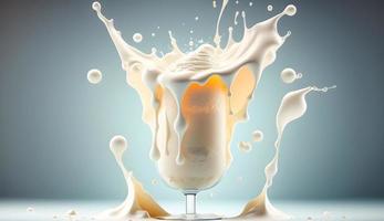 background of volumetric abstract splashes of milk splashes of liquid yogurt milk drinks ai generation photo