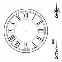 Clásico reloj con romano numerales aislado en blanco antecedentes vector