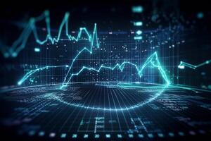 el concepto de profético analítica, datos visualización, y negocio previsión ai generativo foto