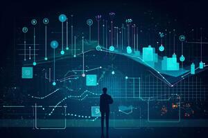 el concepto de profético analítica, datos visualización, y negocio previsión ai generativo foto