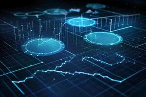 el concepto de profético analítica, datos visualización, y negocio previsión ai generativo foto