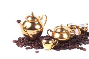 coffee and golden coffee service photo