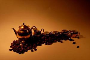coffee and golden coffee service photo