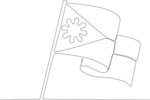 A Philippine flag flutters in the air vector