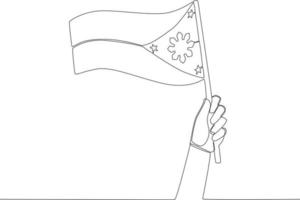 A woman's hand holds the Philippine flag up vector