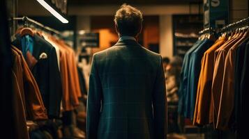 Business Suit Shopping in a Department Store. photo