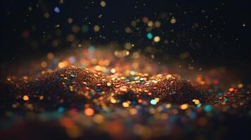 Sparkling Luxury, Glitter, Bokeh Sparkles, and Particles. photo