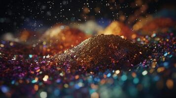 Sparkling Luxury, Glitter, Bokeh Sparkles, and Particles. photo